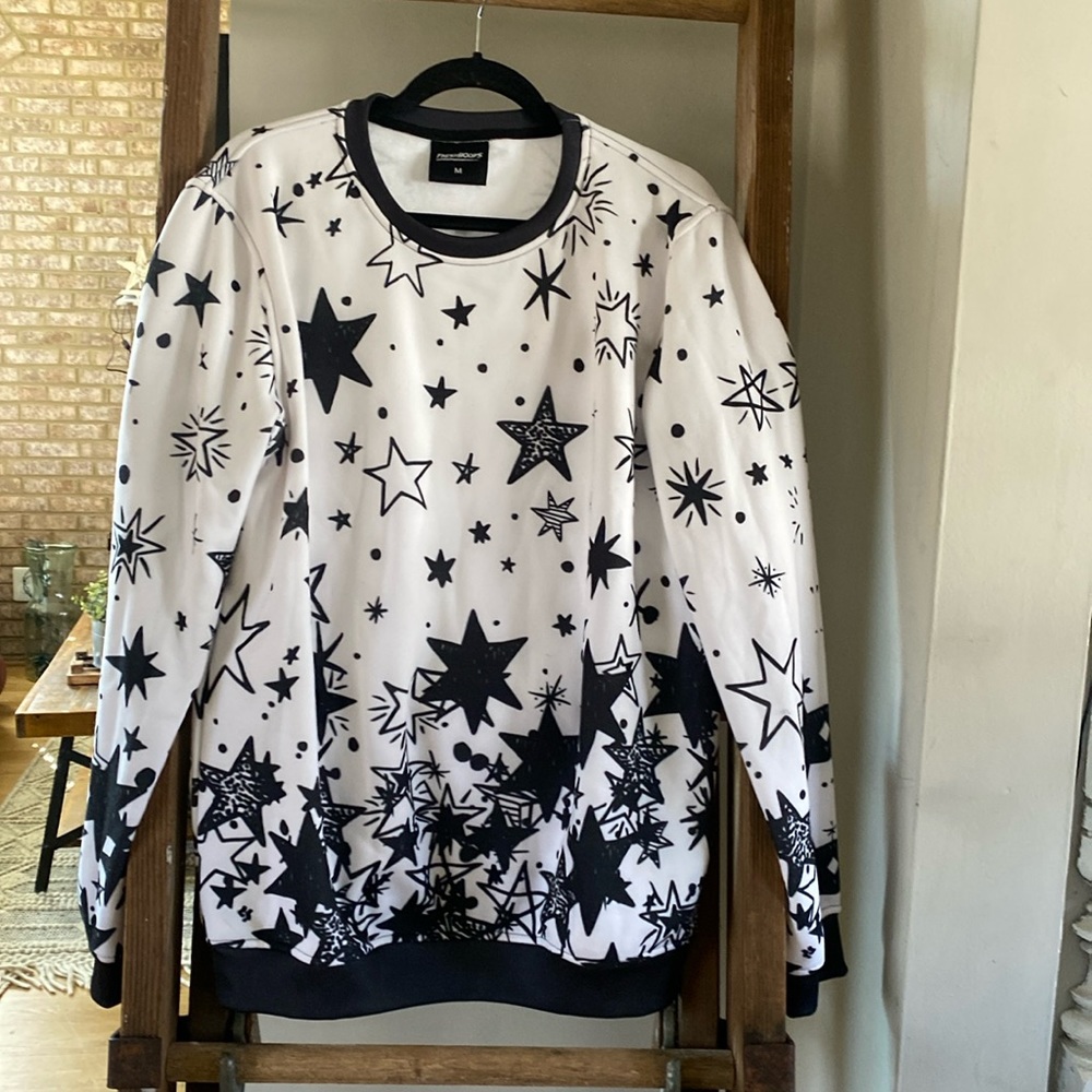 FRESHHOOPS FRESH HOOPS STREETWEAR CREWNECK SWEATSHIRT MEDIUM EXCELLENT STARS